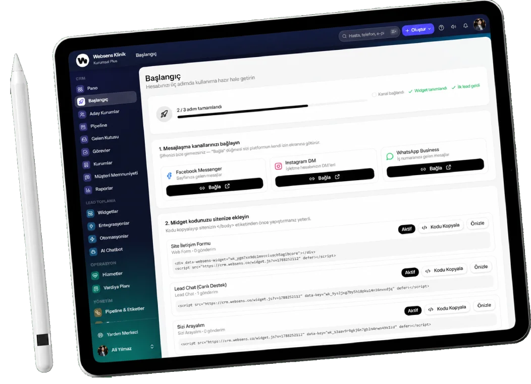 Tablette Websens CRM